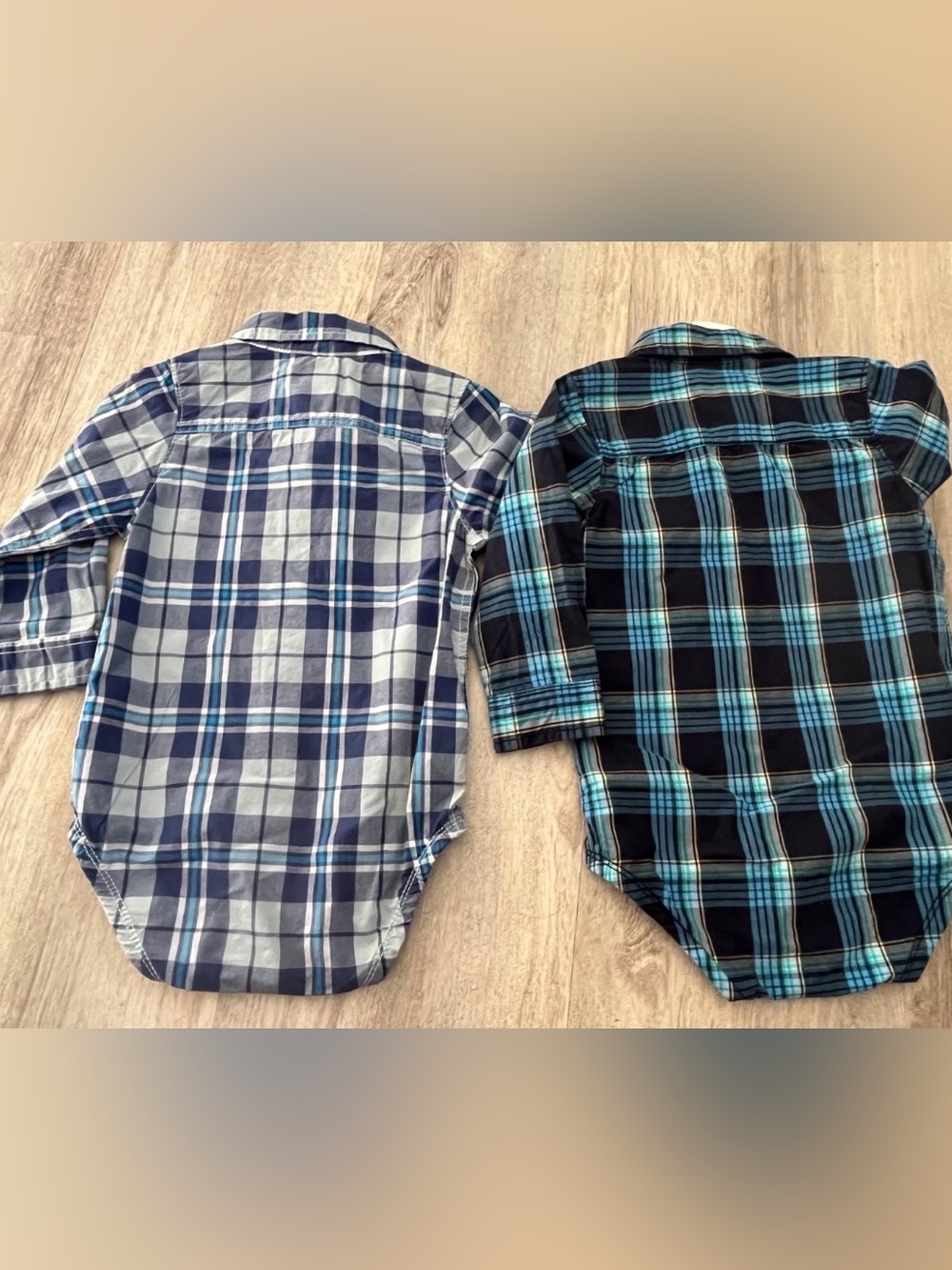 NWT 2 Plaid long sleeve shirts Bodysuits 24 Months Oshkosh - Picture 3 of 3